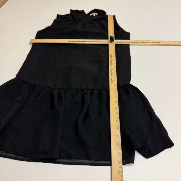 Joie Dress Womens Small Black Mini Silk Drop Waist Sleeveless Mock Neck - Picture 7 of 7